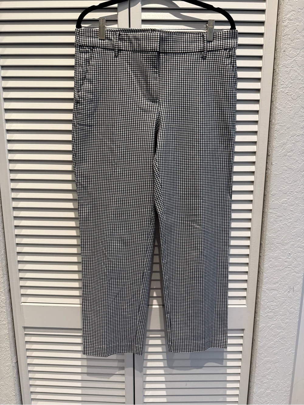 LOFT Black and White Gingham Pants